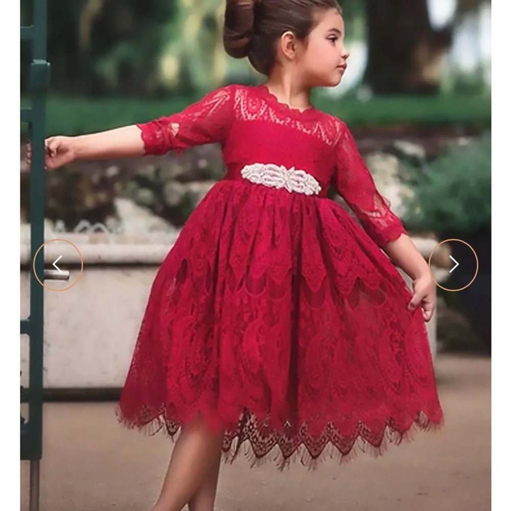 BELLA RAFAELA DRESS & BELT SET-CRIMSON